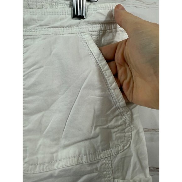 Old Navy Shorts Womens Size 6 White Low Rise Drawstring Waist Cuffed Hem (READ) - Picture 4 of 6